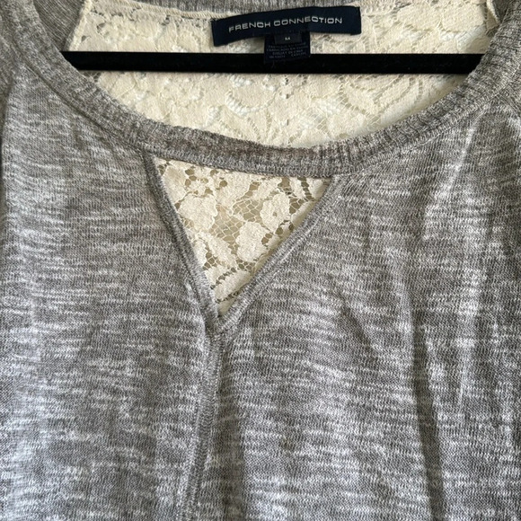 French Connection | Lace Knit Pullover | Gray/Cream | size M - Picture 8 of 9